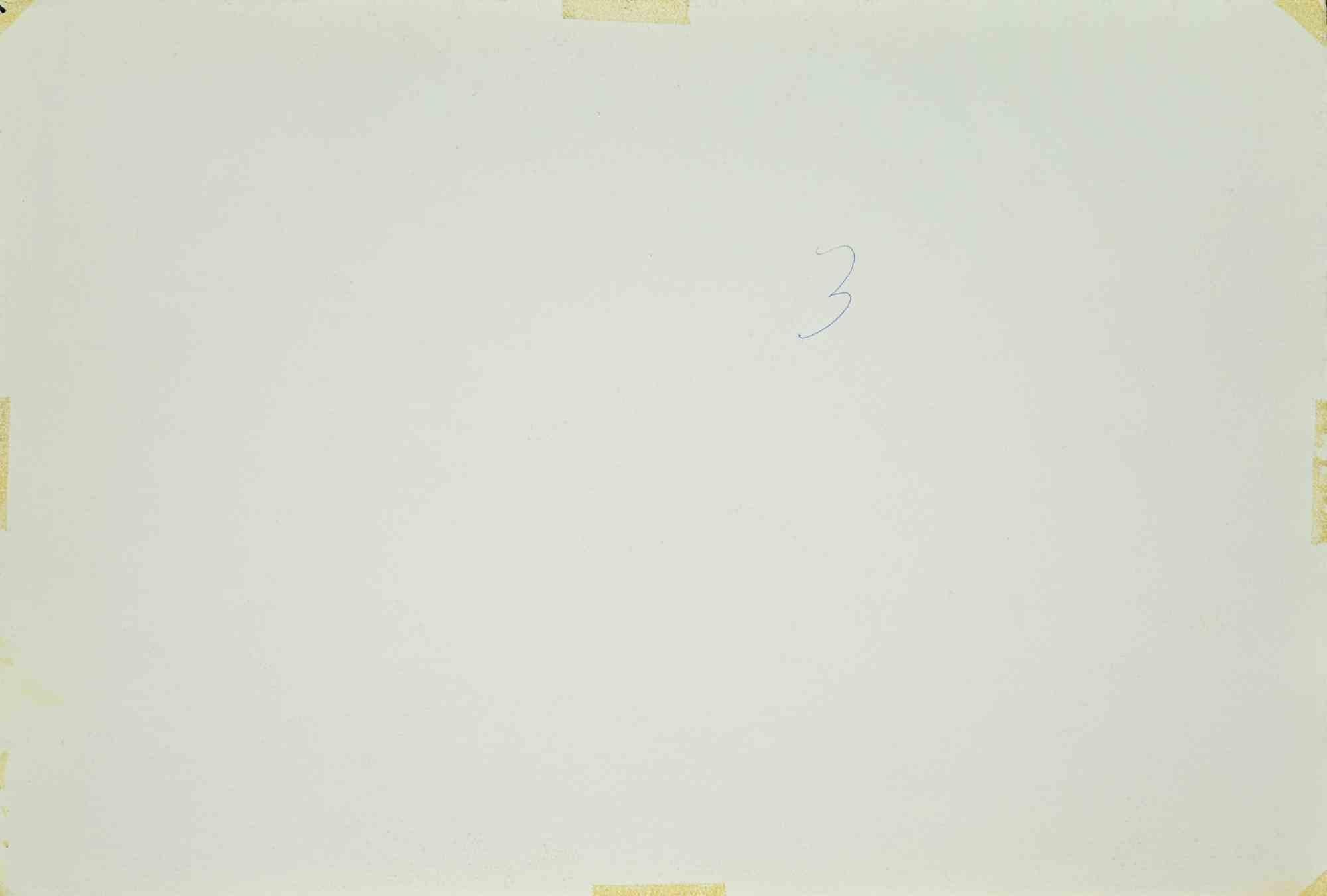 Rclined Nude - Drawing by Carlo Ravagnan - 1960s For Sale 1