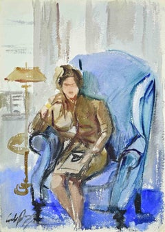 My Wife in New York - Drawing by Carlo Ravagnan - 1969