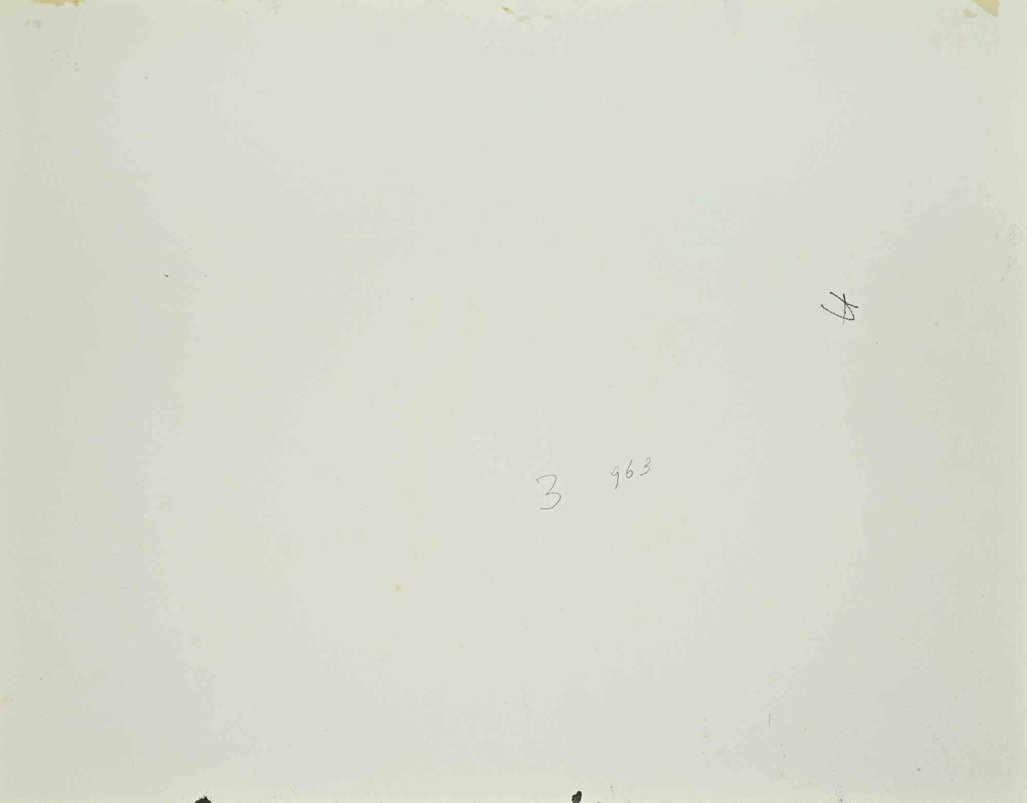 Wood in Alsace - Drawing by Carlo Ravagnan - 1963 For Sale 1