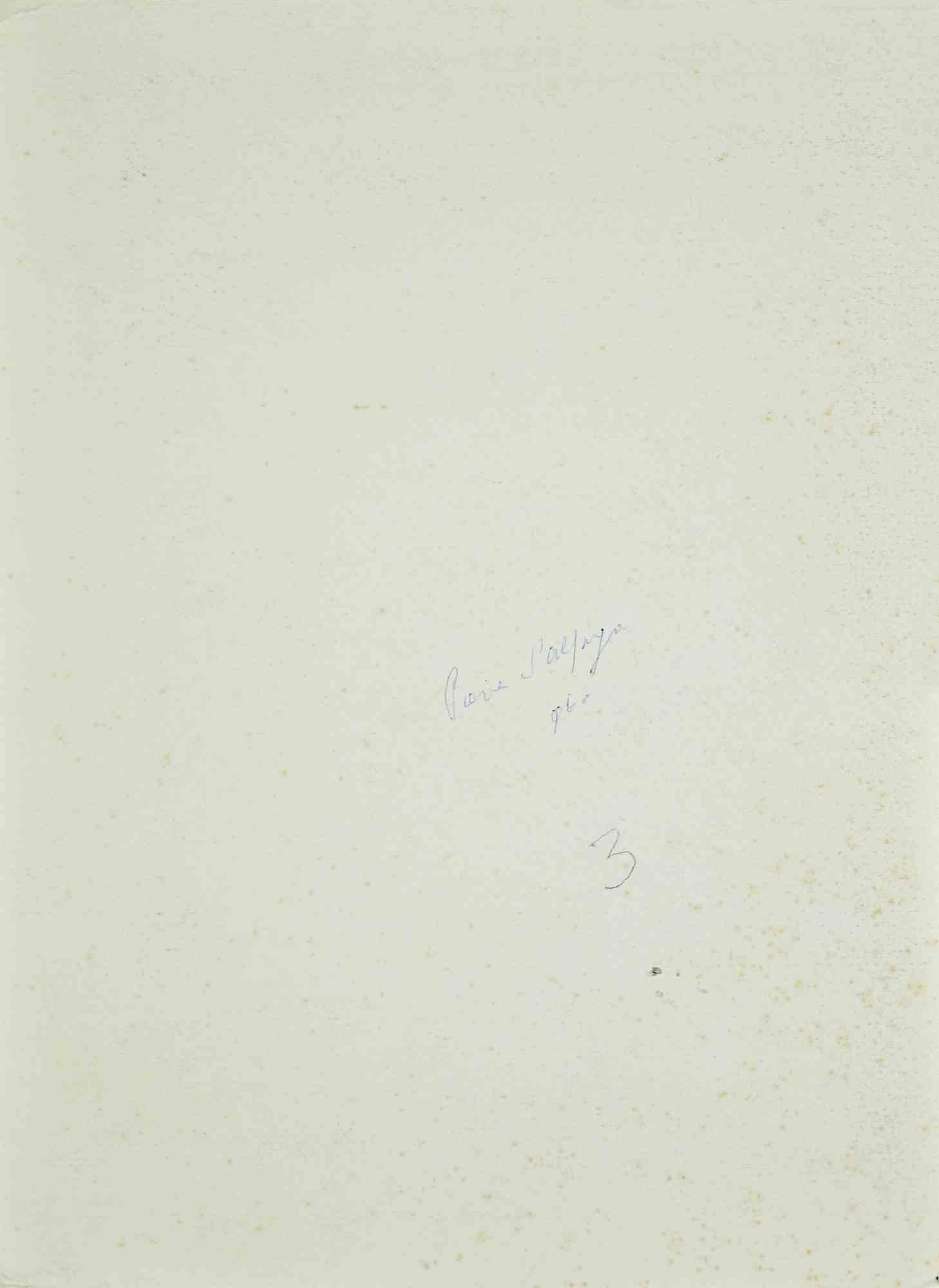 Landscape - Drawing by Carlo Ravagnan - 1970s For Sale 1