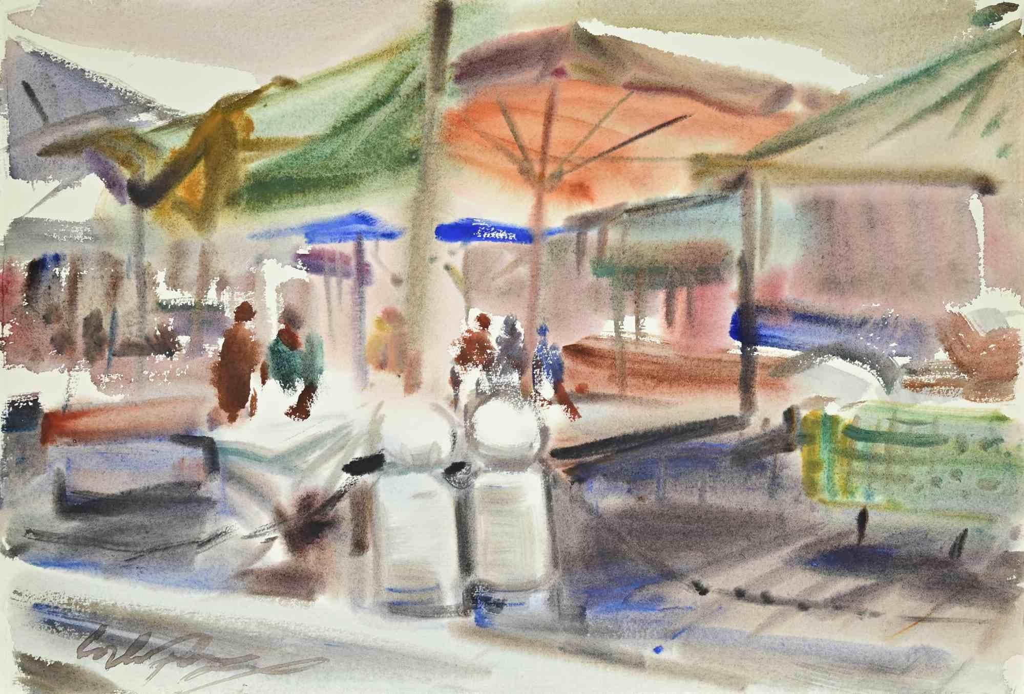 Horizontal Landscape Drawings and Watercolors