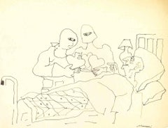 El cirujano cardíaco - Dibujo de Mino Maccari - 1955