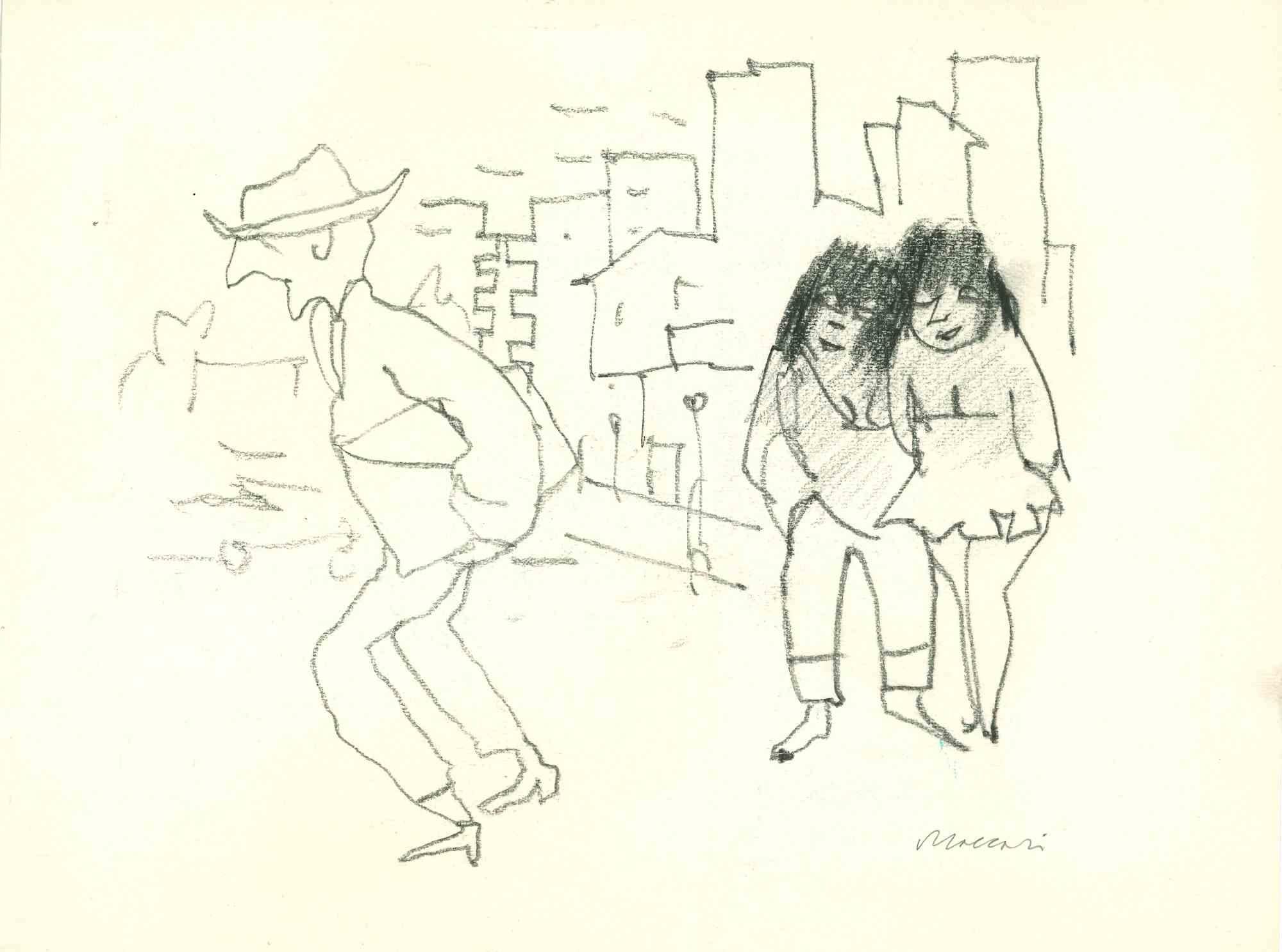 Charcoal drawing realized by Mino Maccari in 1960s.

Hand signed lower right.

Very good condition.