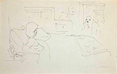 The Couple - Drawing by Mino Maccari - 1960s