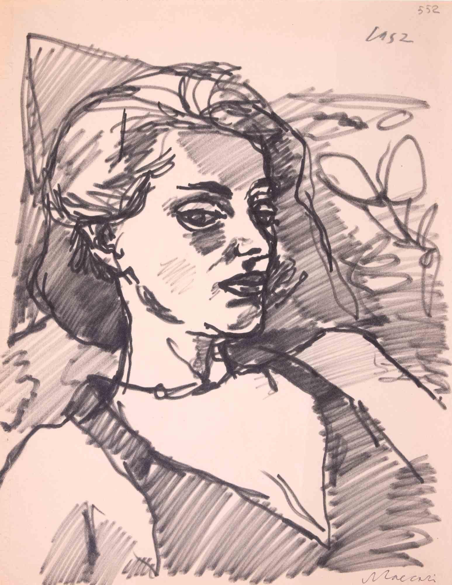 Black marker pen drawing realized by Mino Maccari in the Mid-20th Century.

Hand signed lower right.

Very good condition.