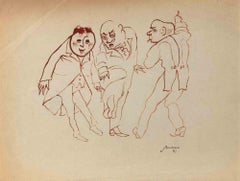 Maccari, Ojetti und Soffici - Zeichnung von Mino Maccari - 1935 ca