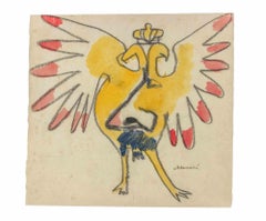 Skizze für "Die Nase" von Sostakovic - Zeichnung von Mino Maccari - 1964