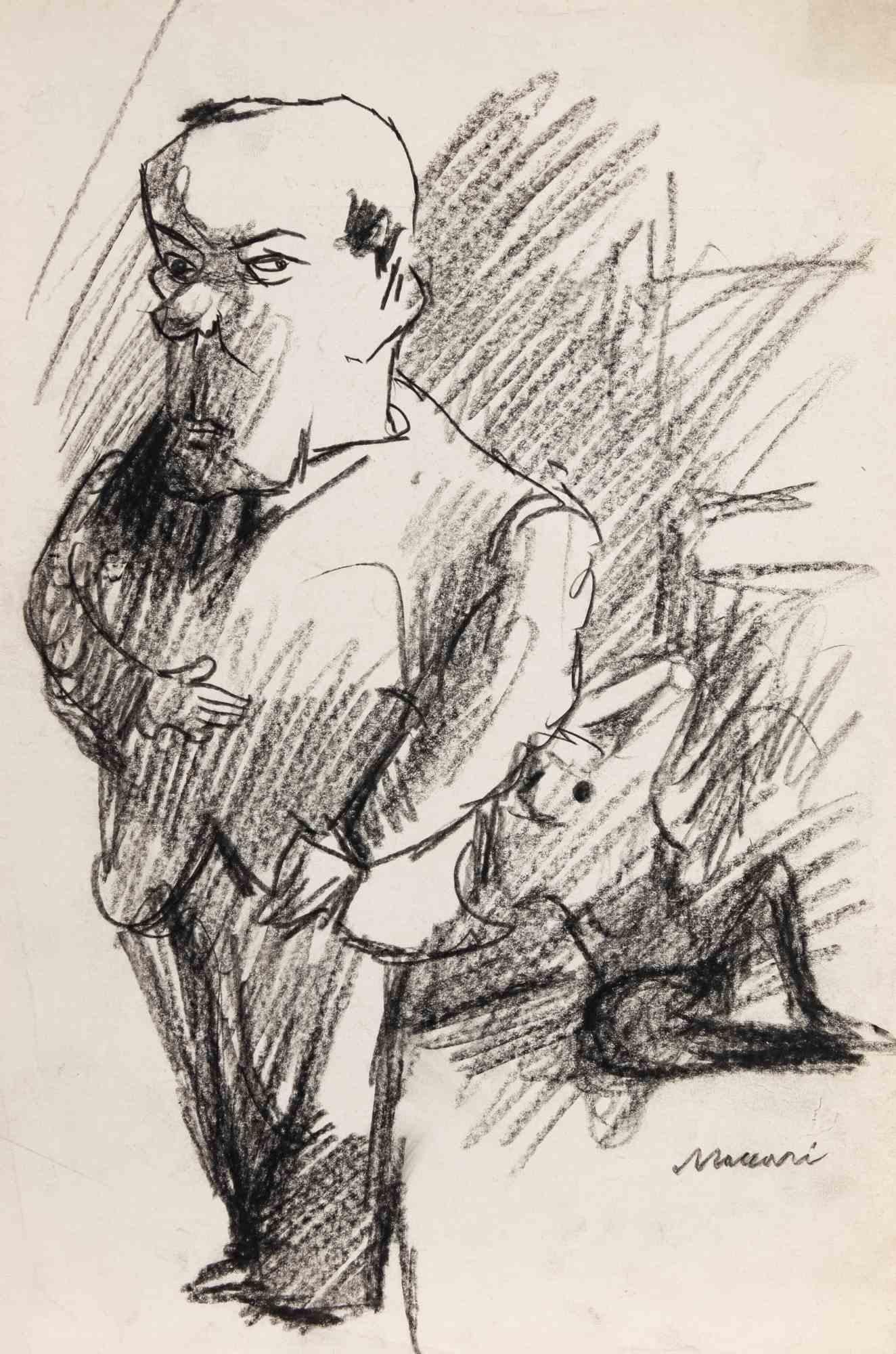 Kohlezeichnung von Mino Maccari aus den 1950er Jahren.

Handsigniert unten rechts.

Sehr guter Zustand.