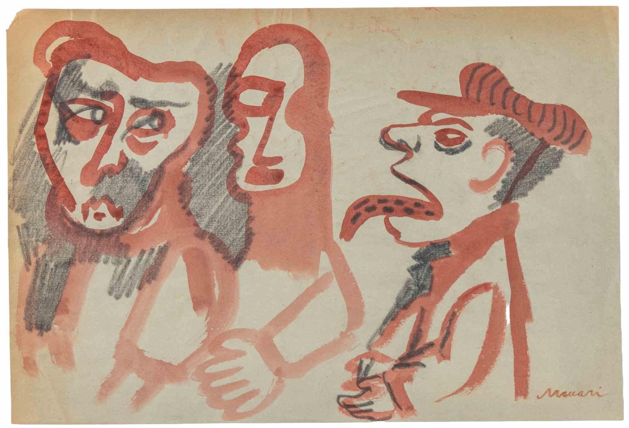 Carboncillo y acuarela sobre papel realizados por Mino Maccari en la década de 1930.

Firmado a mano abajo a la derecha.

Buen estado, salvo por la falta de una pequeña parte del borde inferior izquierdo.