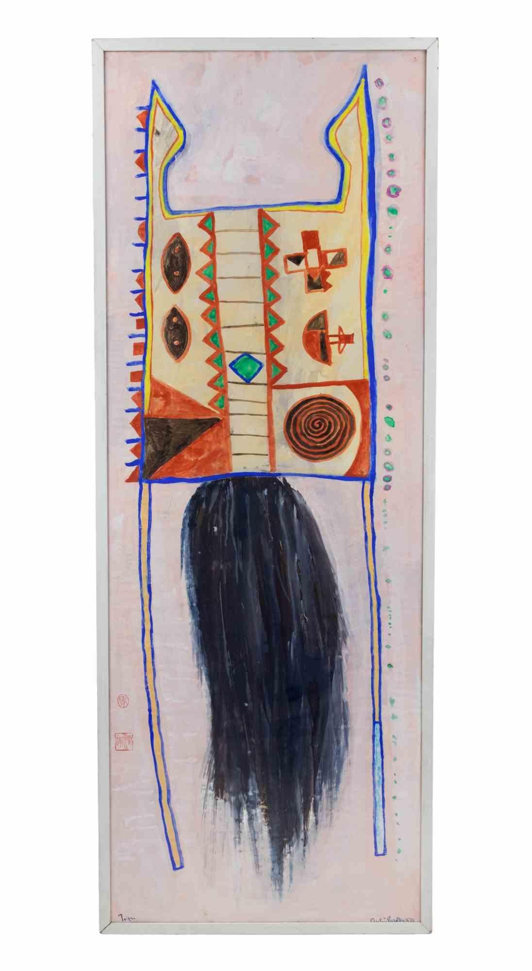 Acuarela sobre papel realizada por Martin Bradley en 1977.

Firmado a mano y fechado abajo a la derecha.

Enmarcado bajo cristal, con marco de madera blanca cm. 153x58.

Muy buen estado.