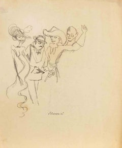 Far West - Dibujo de Mino Maccari - Años 50