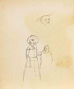 Far West - Dessin de Mino Maccari - Années 1950