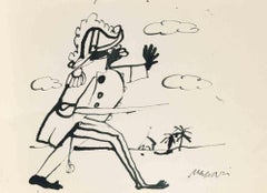 El líder africano - Dibujo de Mino Maccari - Años 60