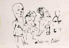El asunto Calvi - Dibujo de Mino Maccari - 1982 ca.