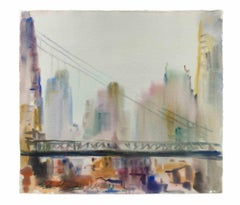 New York, 59th Street Bridge - Drawing by Carlo Ravagnan - 1978