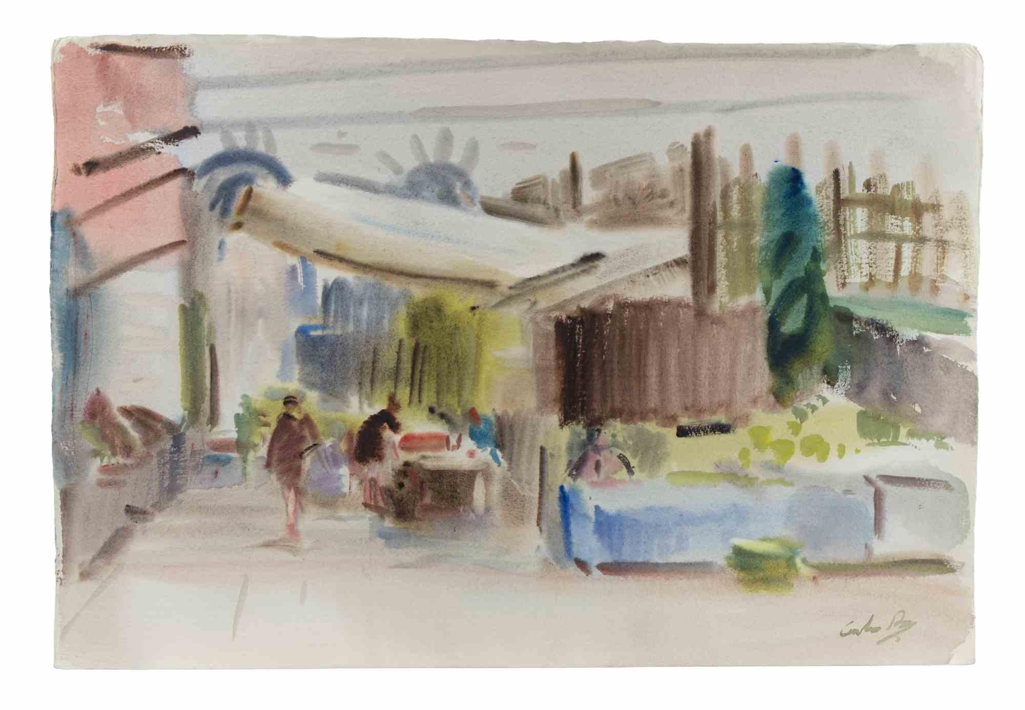 Aquarell auf schwerem Papier von Carlo Ravagnan aus dem Jahr 1975.

Handsigniert unten rechts. Rückseitig datiert.

Erstklassiger Zustand.
