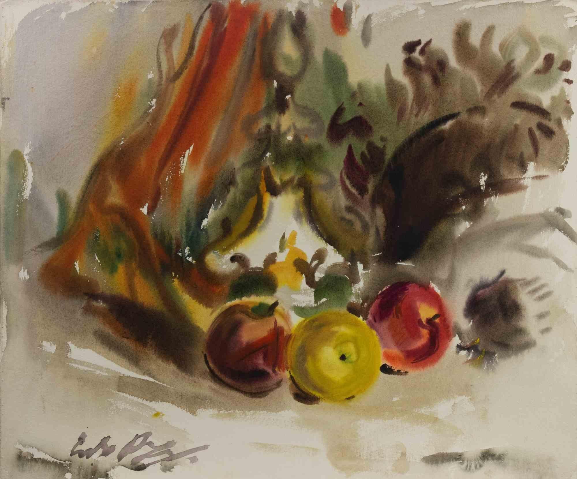 Aquarell auf schwerem Papier, montiert auf einer Holzplatte, 1973 von Carlo Ravagnan geschaffen.

Handsigniert unten links. Rückseitig datiert.

Sehr guter Zustand.