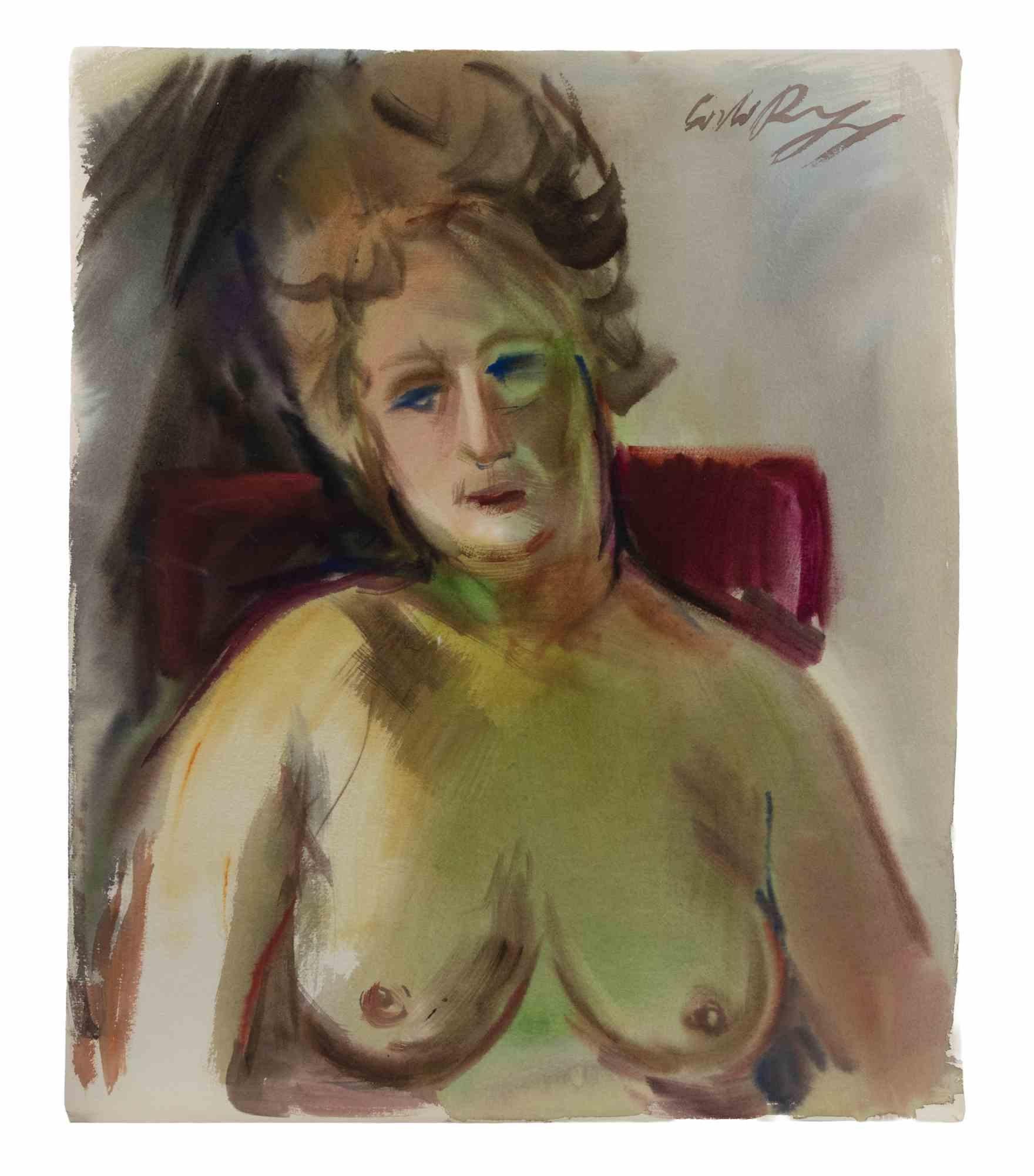 Desnudo - Dibujo de Carlo Ravagnan - Años 1960 en venta 1