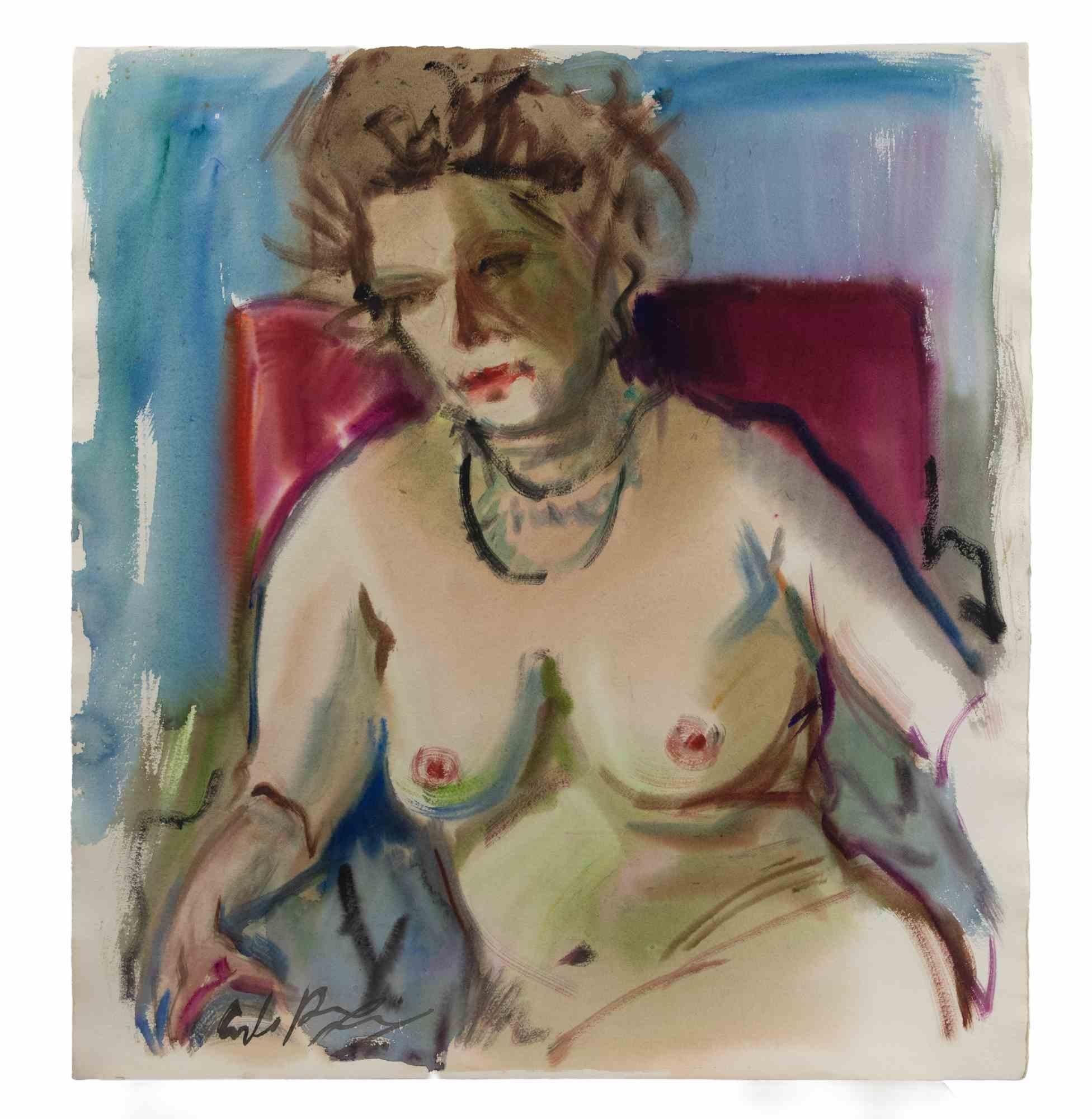 Desnudo - Dibujo de Carlo Ravagnan - Años 1960 en venta 1