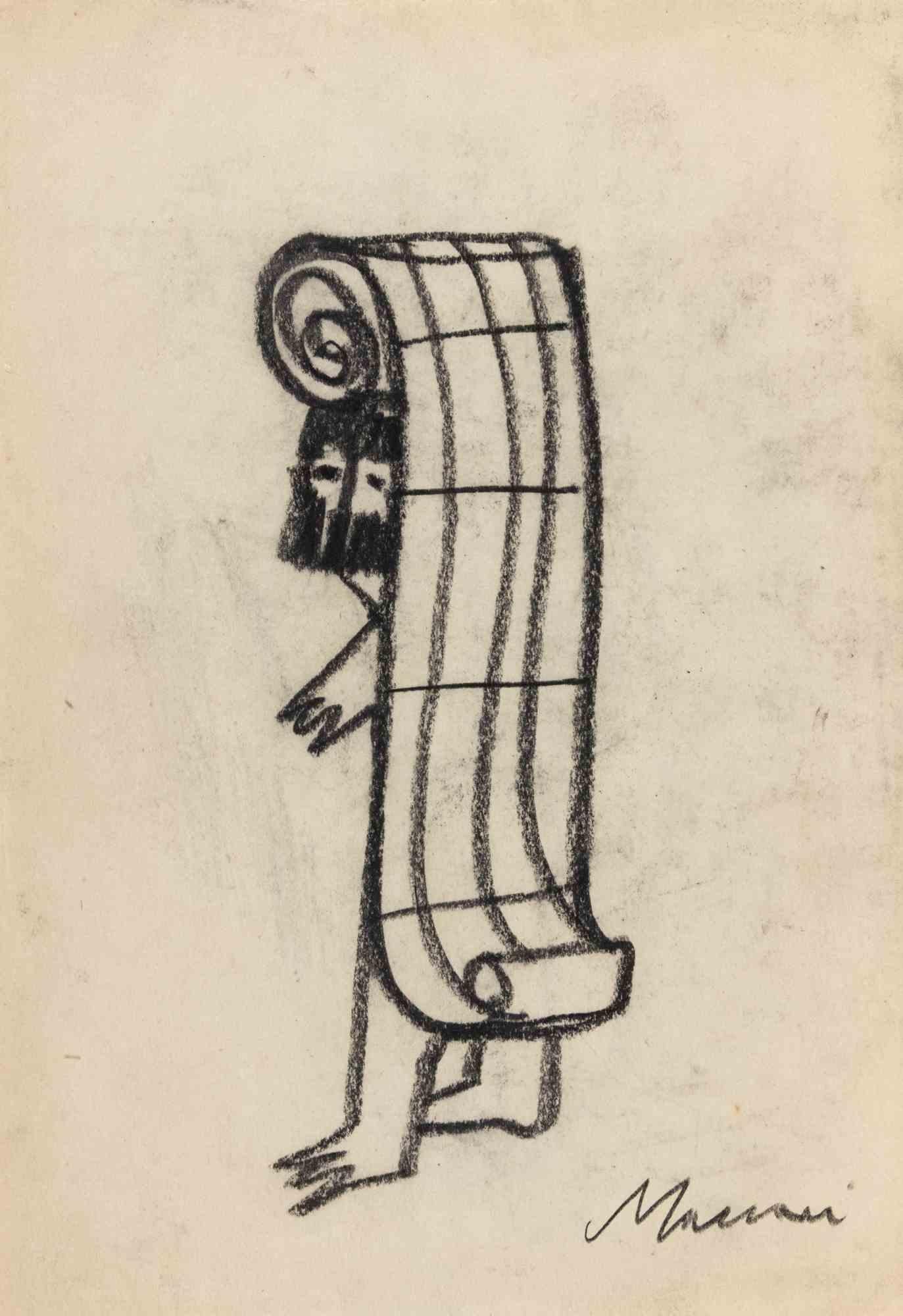 Dessin au fusain réalisé par Mino Maccari dans les années 1960.

Main signée en bas à droite.

Très bon état, avec un autre croquis au verso.