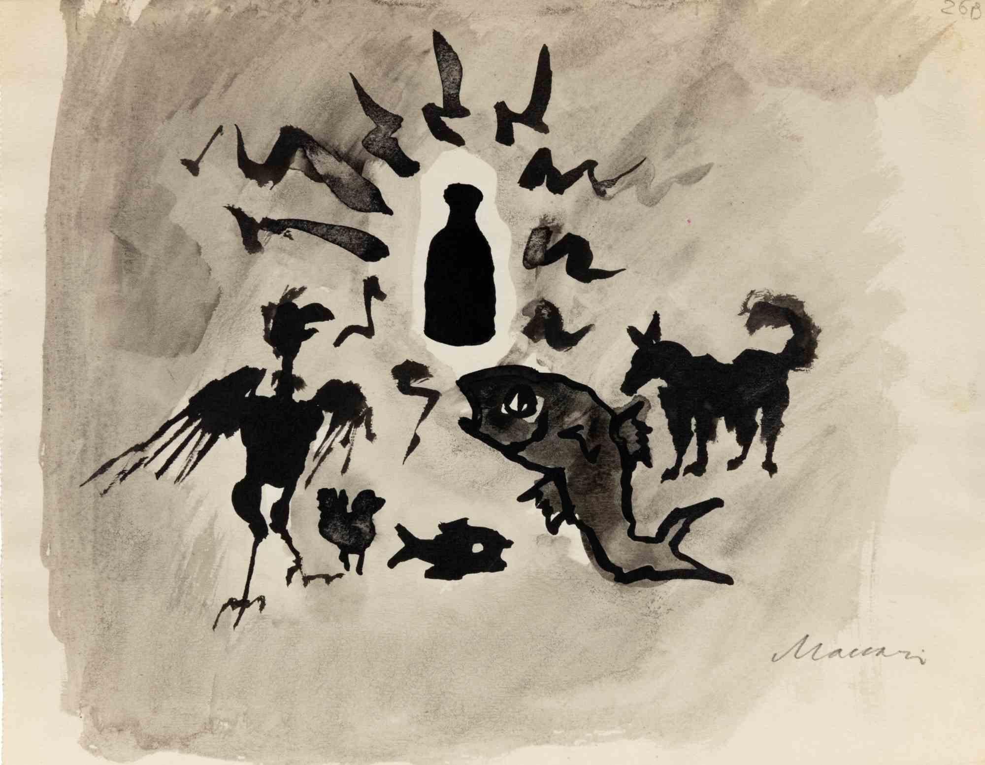 Aquarelle sur papier réalisée par Mino Maccari dans les années 1960.

Signé à la main au crayon en bas à droite.

Très bon état.