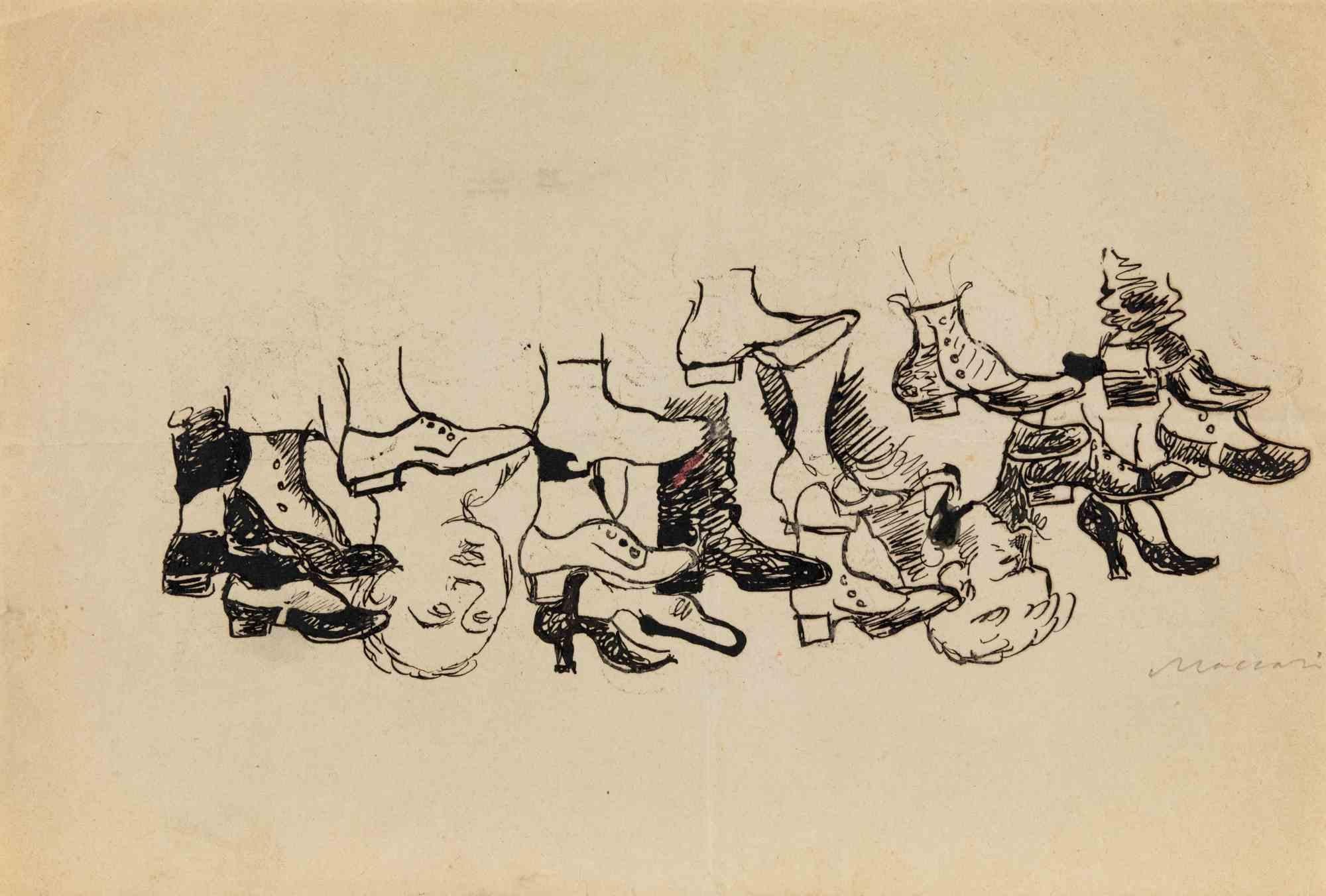 China ink drawing realized by Mino Maccari in 1940s.

Hand signed in pencil lower right.

Very good condition.