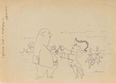 The Medal Deserved - Drawing by Mino Maccari - 1960s