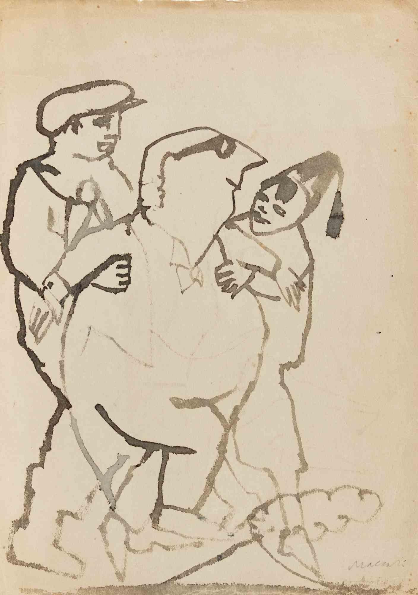 Watercolor on paper realized by Mino Maccari in 1930s.

Hand signed lower right.

Very good condition.