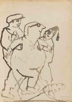 The Interested Guides - Drawing by Mino Maccari - 1930s