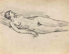 Reclined Nude - Drawing by Mino Maccari - 1930s