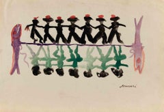 The Dance of the Fishes - Drawing by Mino Maccari - 1930s