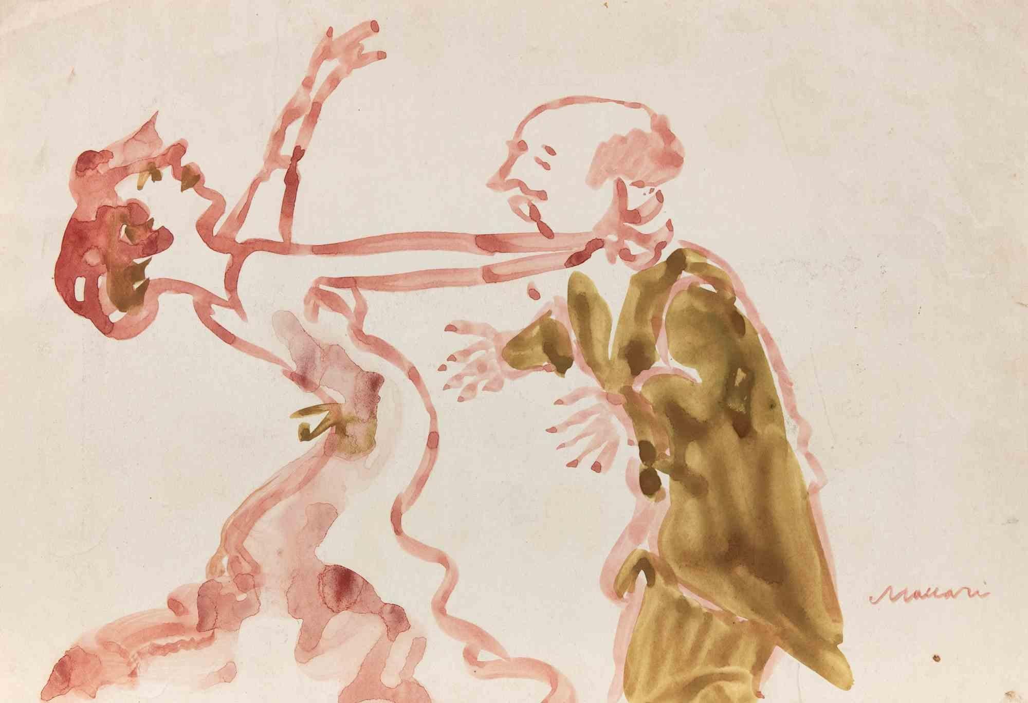 Acquerello su carta realizzato da Mino Maccari negli anni '1950.

Firmato a mano in basso a destra.

Ottime condizioni.