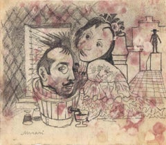 Il produttore di vino - Disegno di Mino Maccari - anni '40
