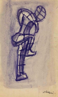 The Robot Man - Drawing by Mino Maccari - 1960s
