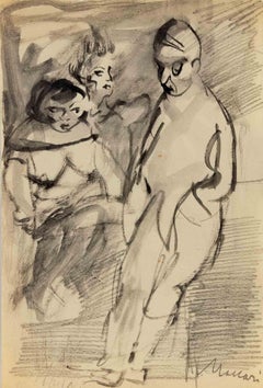 Figures - Drawing by Mino Maccari - 1950s