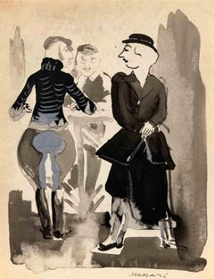 The Jockey - Drawing by Mino Maccari - 1935 ca.