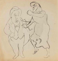 Litigi tra coniugi - Disegno di Mino Maccari - Anni '60