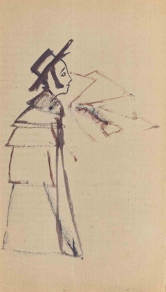 Il sognatore - Disegno di Mino Maccari - Anni '50