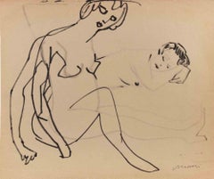 La coppia - Disegno di Mino Maccari - Anni '1960