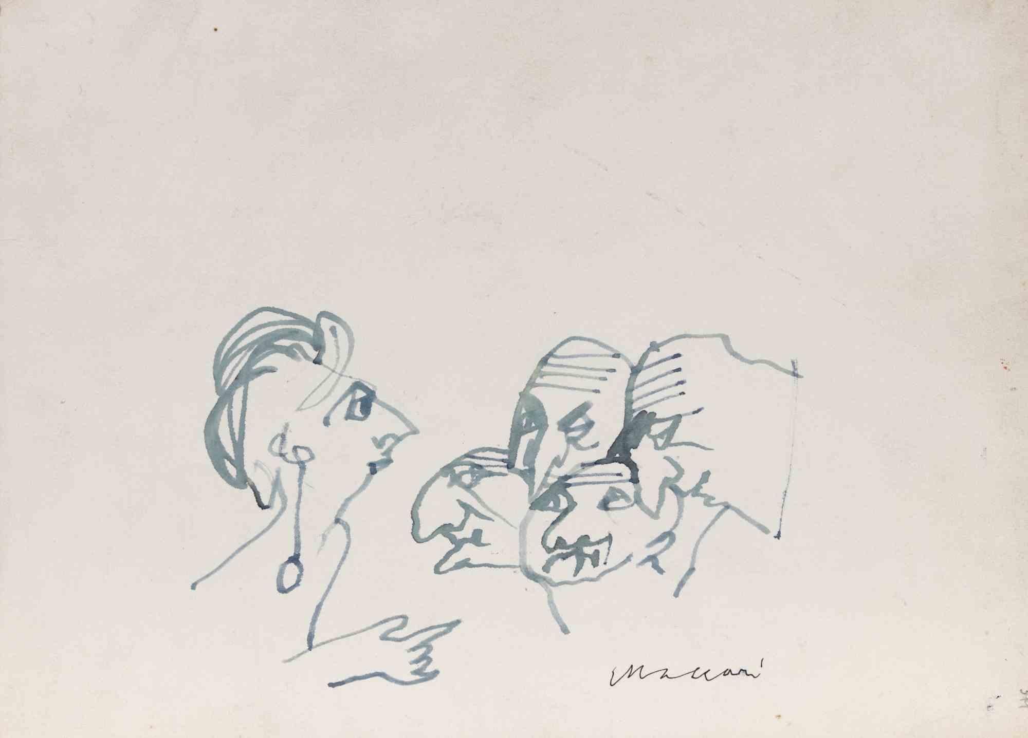 Watercolor on paper realized by Mino Maccari in 1955 ca.

Hand signed in pencil lower right.

Very good condition.