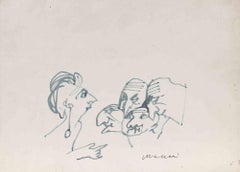 One for Three - Drawing by Mino Maccari - 1955 ca.