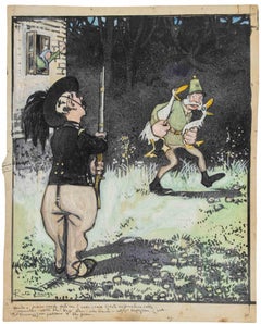 Thief of Geese - Drawing by Gabriele Galantara - Early 20th Century