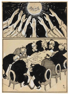 Paz - Dibujo de Gabriele Galantara - Principios del siglo XX