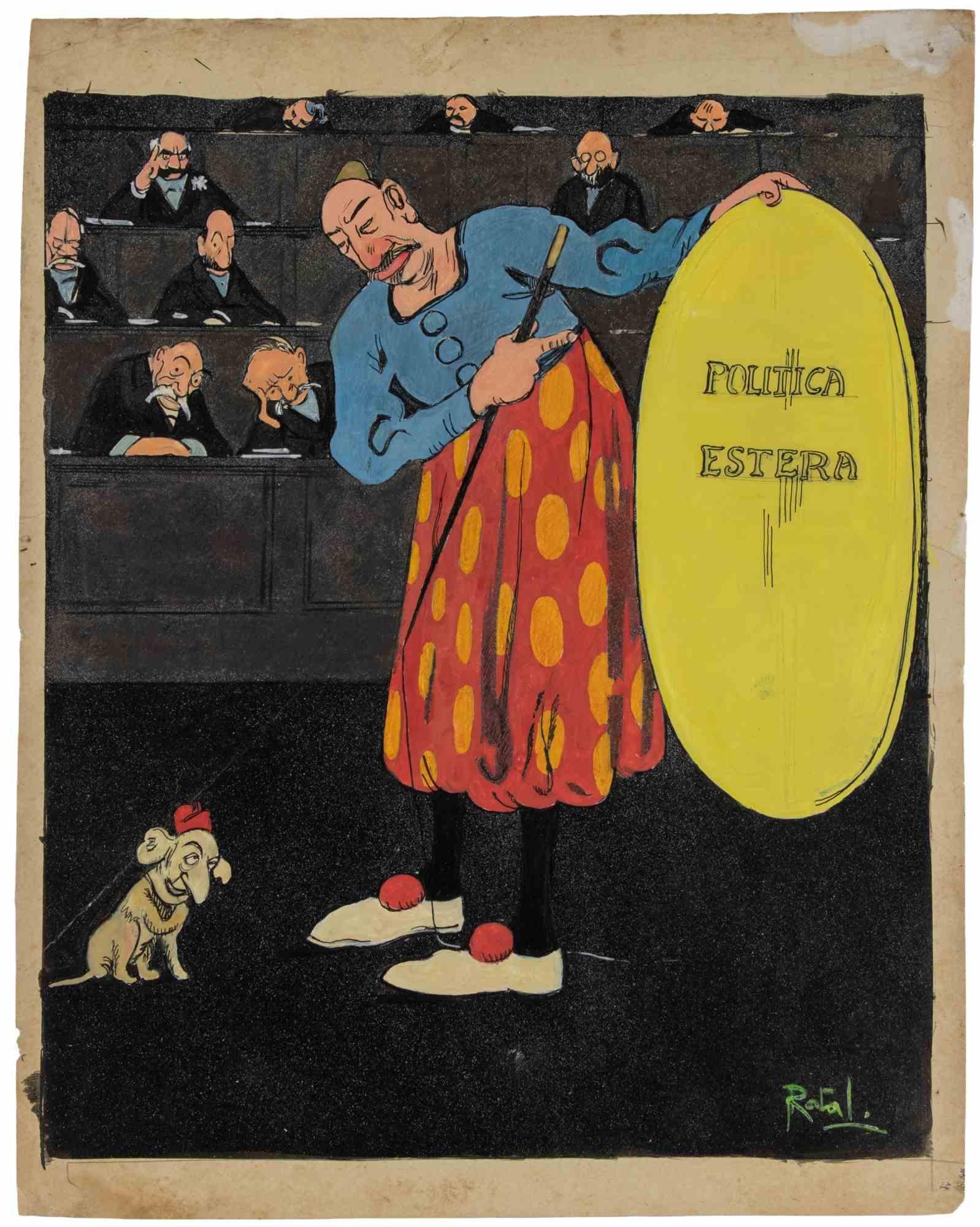 Foreign Sffairs - Drawing by Gabriele Galantara - Early 20th Century
