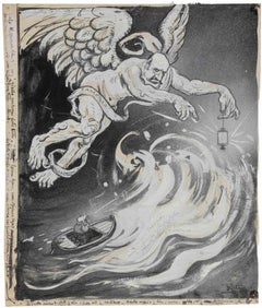 The "Camorra" Angel - Drawing by Gabriele Galantara - Early 20th Century