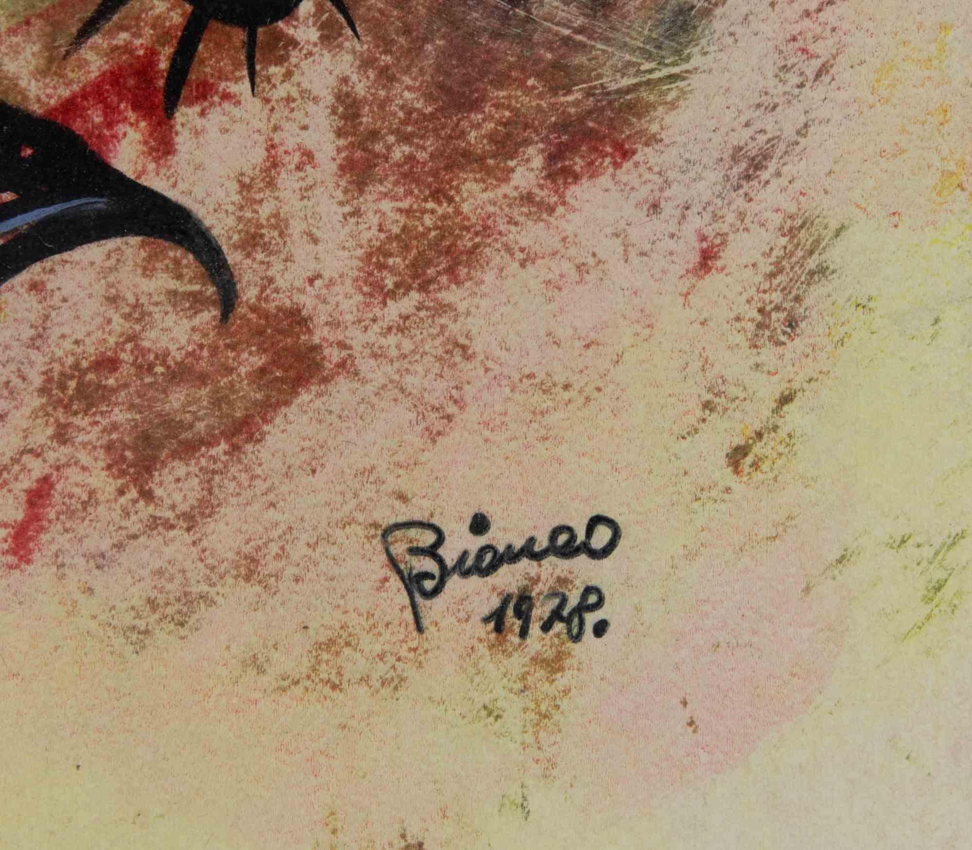 Abstract Composition - Drawing by Enrico Bianco - 1979 For Sale 1