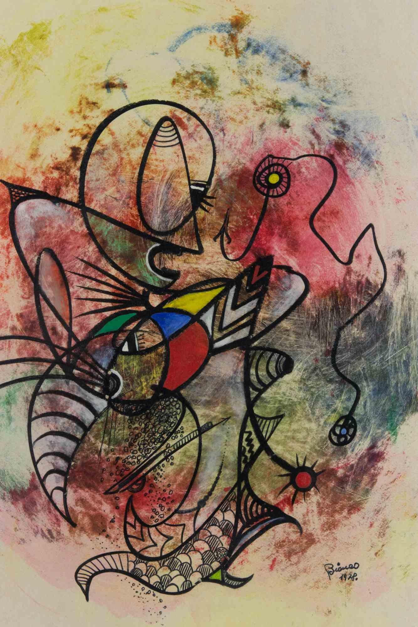 Abstract Composition - Drawing by Enrico Bianco - 1979 For Sale 2