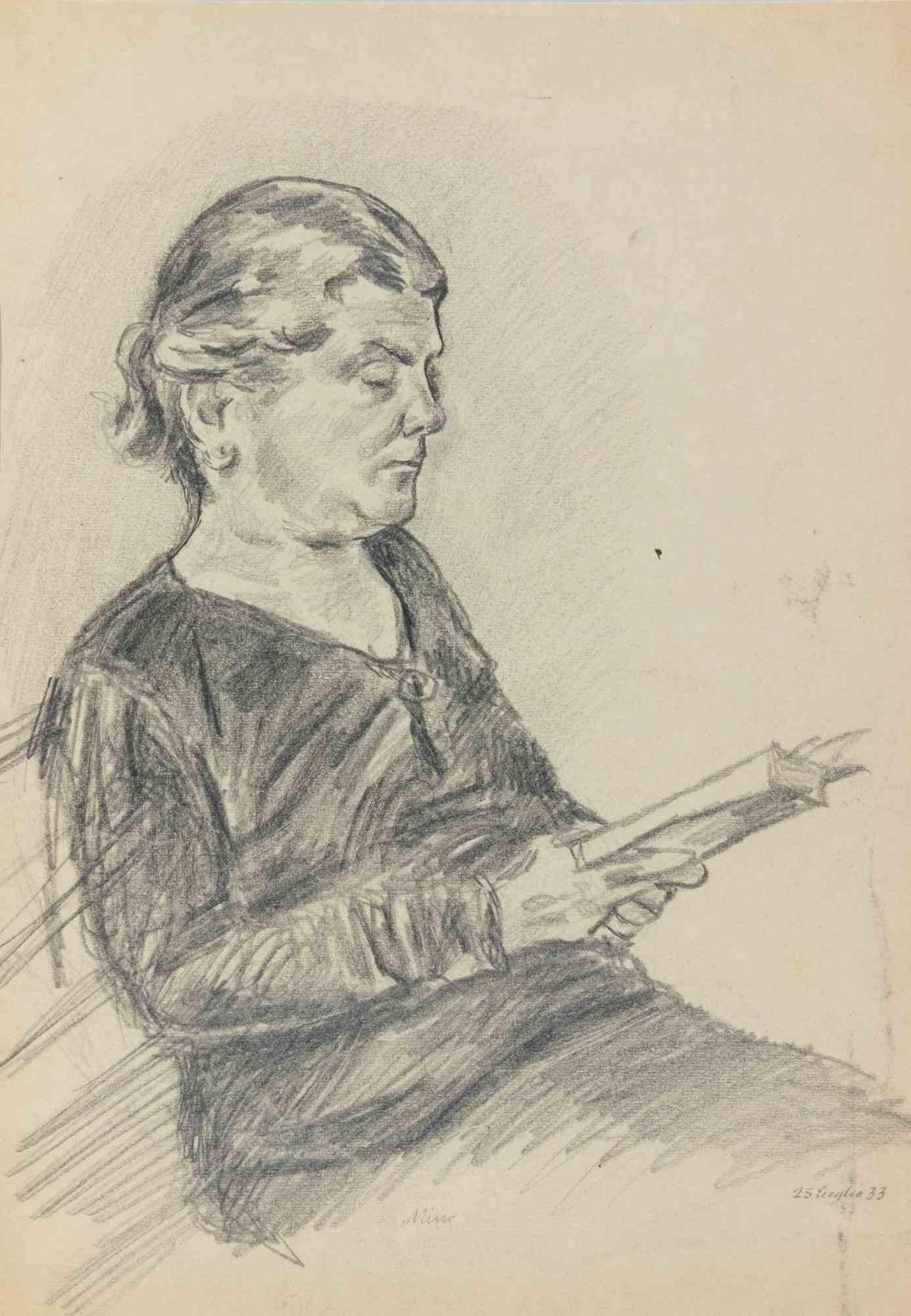 Pencil drawing realized by Mino Maccari in 1933.

Hand signe "Mino" and daed 23/7/33..

Very good condition.