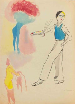 The Painter - Drawing by Mino Maccari -  1935 ca.