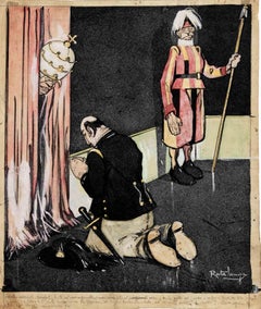 Die Beichte - Zeichnung von Gabriele Galantara - 1900er Jahre